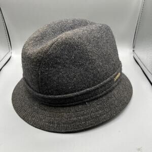 Kangol Design Vintage Men's Wool Bucket Hat Gray Herringbone Tweed